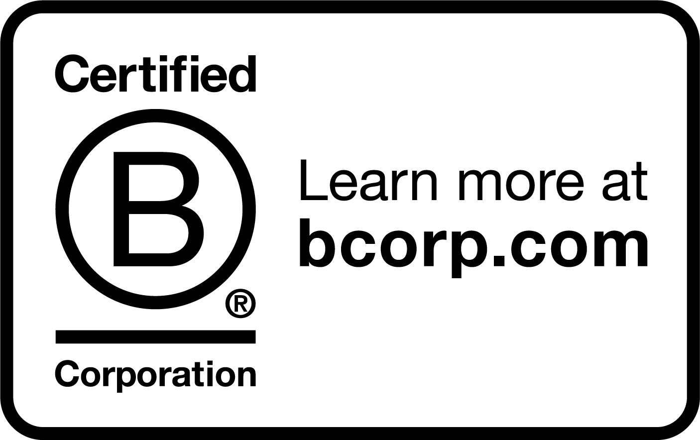 Badge Bcorp Noir Digital EN 13978