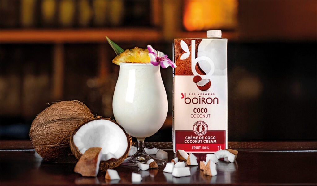 Cocktail à la noix de coco avec brique de purée coco Les vergers Boiron - Les vergers Boiron